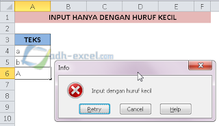 Membatasi hanya huruf besar atau kecil saja yang bisa diinput